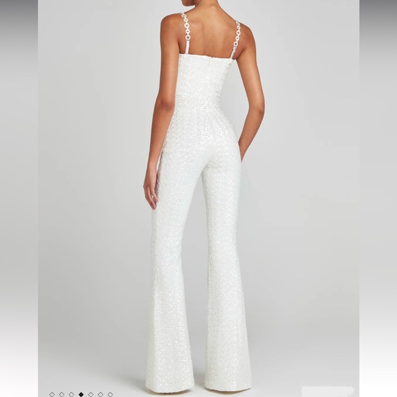 NADINE MERABI White Sequin Jumpsuit - Picture 2 of 5